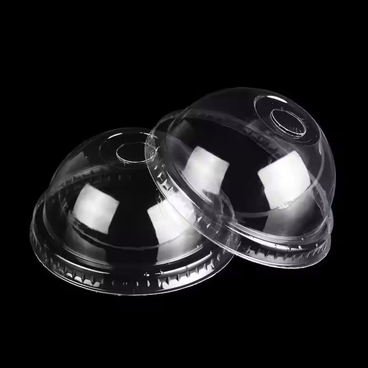 98mm Strawless Dome Flat Lids clear Transparent Disposable PET Plastic Lid for 9oz 11oz 14oz 16oz 20