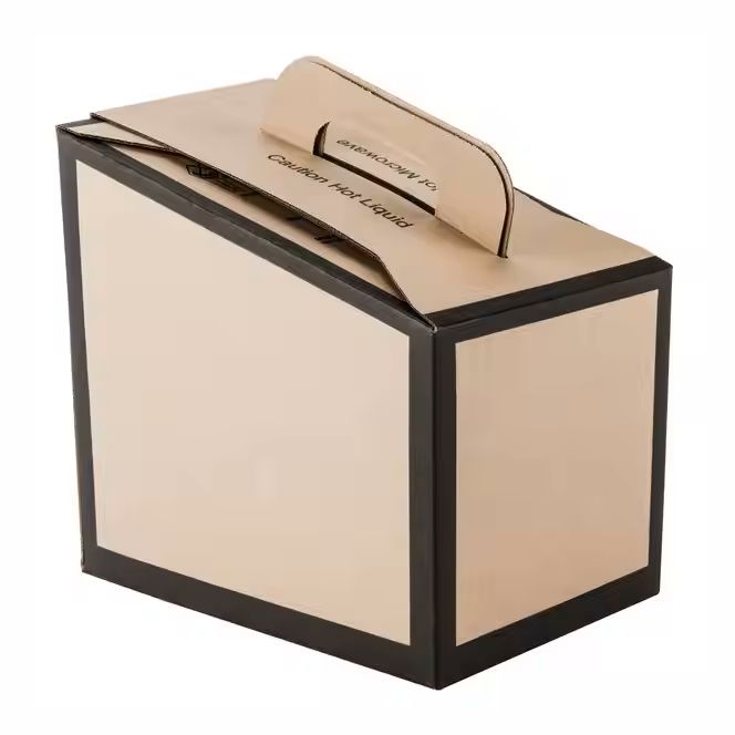 Customized Disposable Portable Corrugated Board Coffee Boxes Food Grade Wine Packaging for Easy Carr
