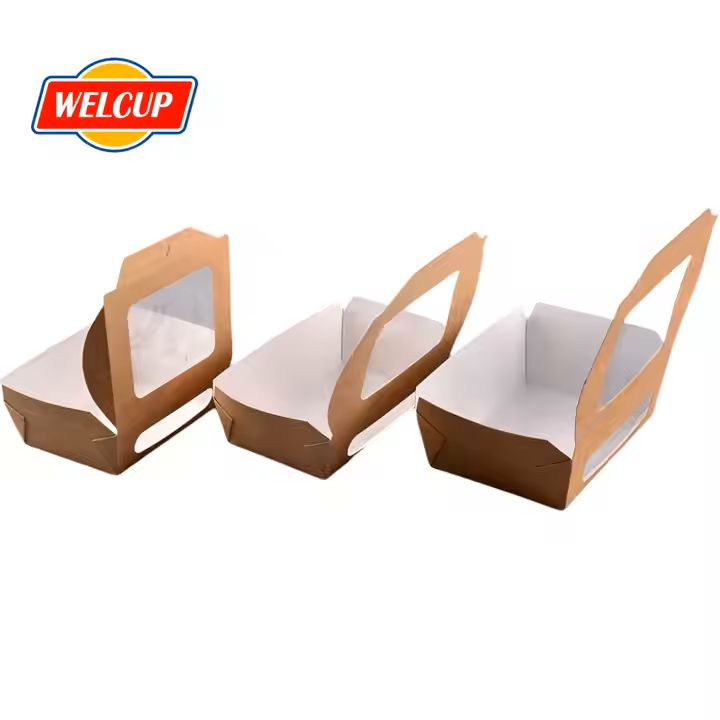 Eco Friendly Custom Printed Donut Dessert Puff Packaging Box Bakery Sushi Cake Mochi Paper Packaging