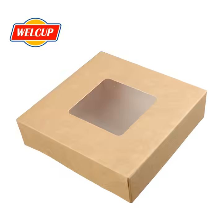 Food Takeaway Delivery Separate Lid and Box Paper Box for Picnic Food Packaging