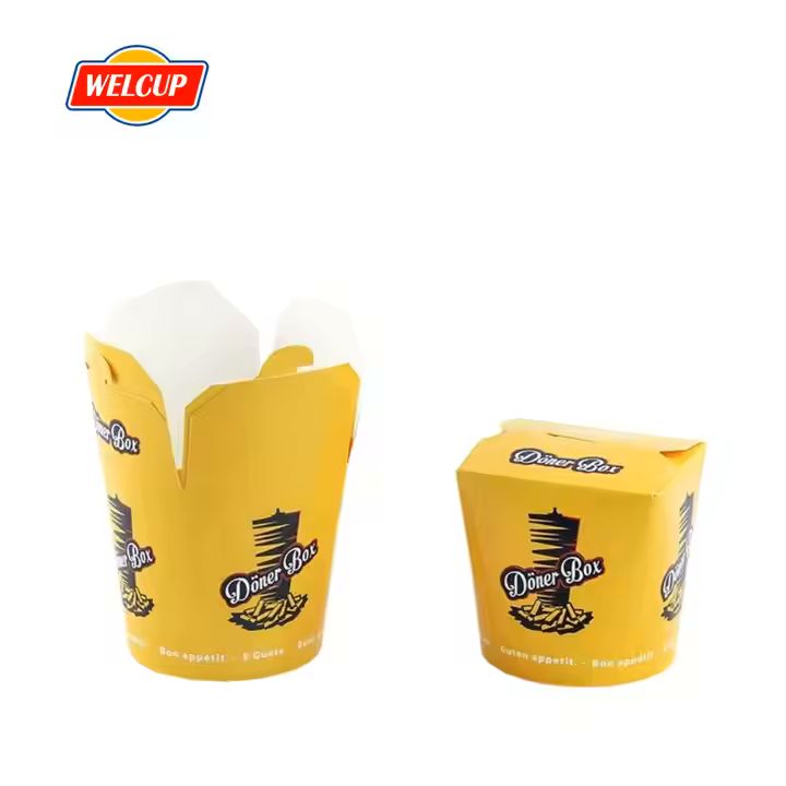 Take Away Kraft Paper or White Card Paper Noodle Box Biodegradable Food Paper Box Custom Printed Noo