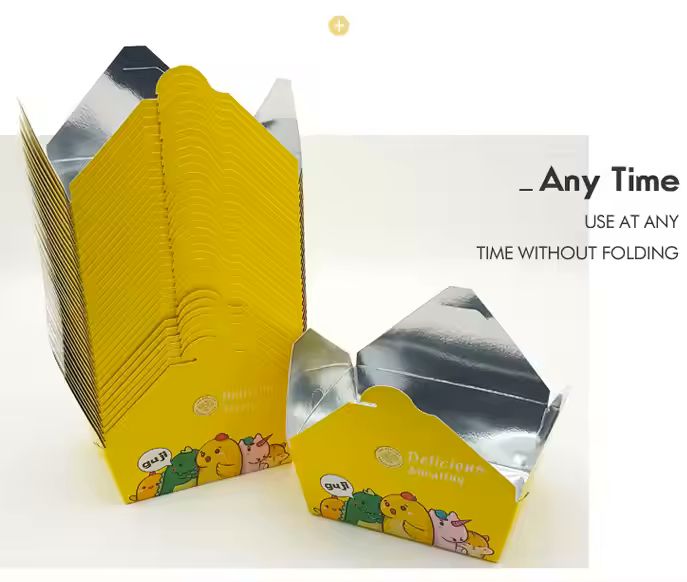 Food Grade Disposable Paper Fried Chicken Bowl Container Keep Warm Aluminized Packaging for Takeaway