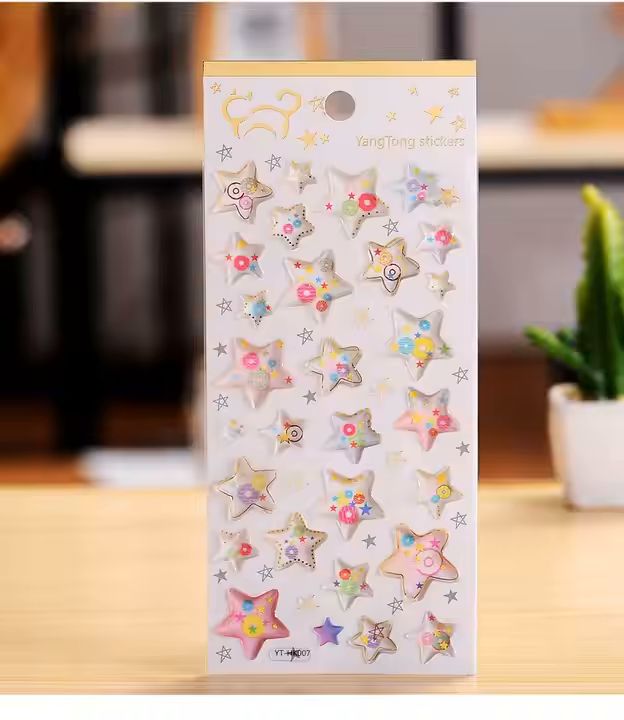 Custom Shape Diy Scrapbooking Epoxy Sticker Decoration Planet Crystal Glue 3D Epoxy Sticker No revie