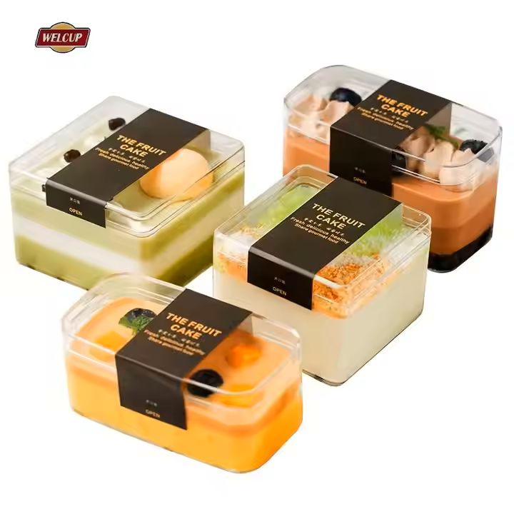 Customizable PET Plastic Boxes for Mousse Cake Packaging and Other Picnic Desserts