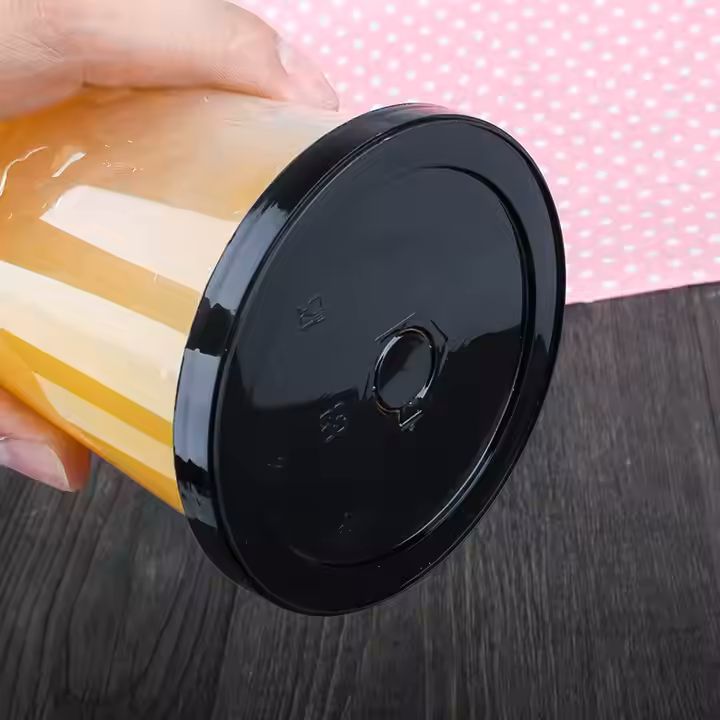 New Disposable Plastic Flat PP Lid 80mm 90mm Sizes for Milk Tea Cold Drink Ice Coffee Cups-Paper Lid