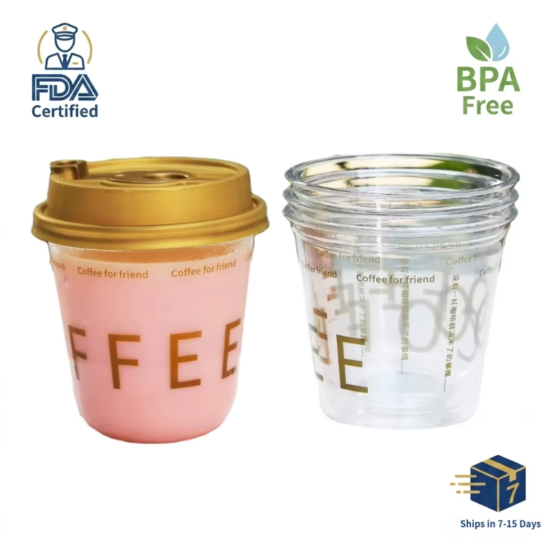 Custom Logo Wholesale 12oz 16oz U-Shape PET Plastic Cold Drink Cup Food Grade Clear Disposable Coffe
